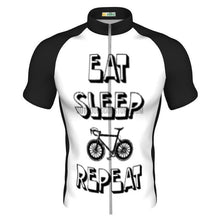 Eat Sleep Bike Repeat Funny Retro Cycling Jersey (Customizable)-cycling jersey-Outdoor Good Store