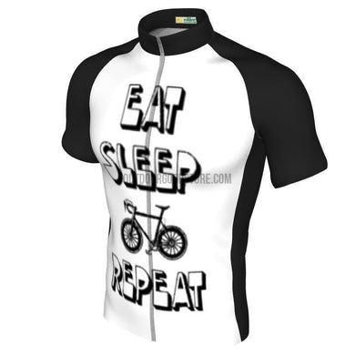 Eat Sleep Bike Repeat Funny Retro Cycling Jersey (Customizable)-cycling jersey-Outdoor Good Store