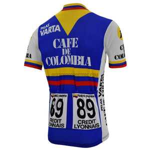 Fabio Parra Cafe de Colombia 1985 Tour France Retro Cycling Jersey-cycling jersey-Outdoor Good Store