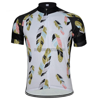 Feather Pattern Retro Cycling Jersey-cycling jersey-Outdoor Good Store