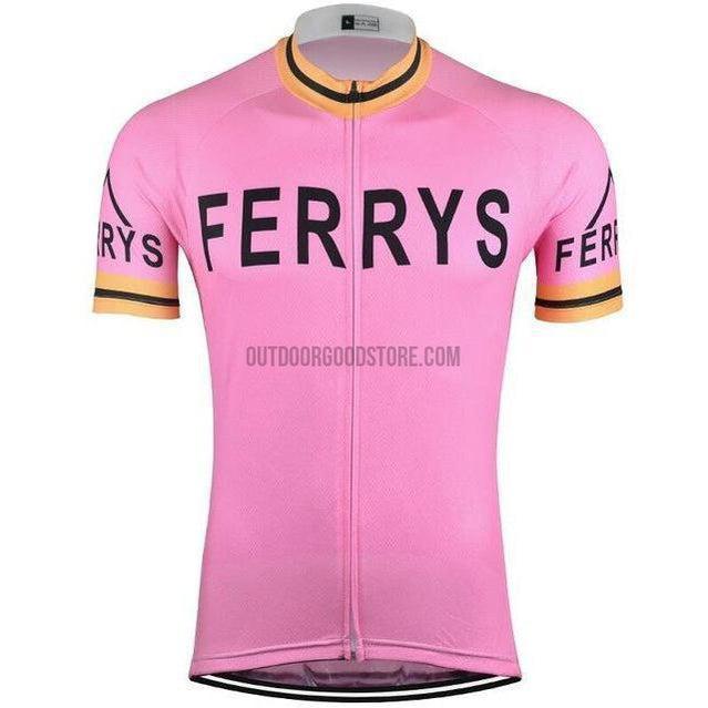 Ferrys Pink Retro Cycling Jersey-cycling jersey-Outdoor Good Store