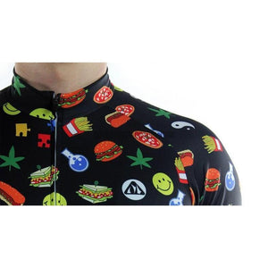 Food Sushi Burger Fries Retro Cycling Jersey-cycling jersey-Outdoor Good Store