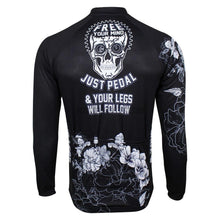 Free Your Mind Just Pedal Skull Long Sleeve Cycling Jersey-cycling jersey-Outdoor Good Store