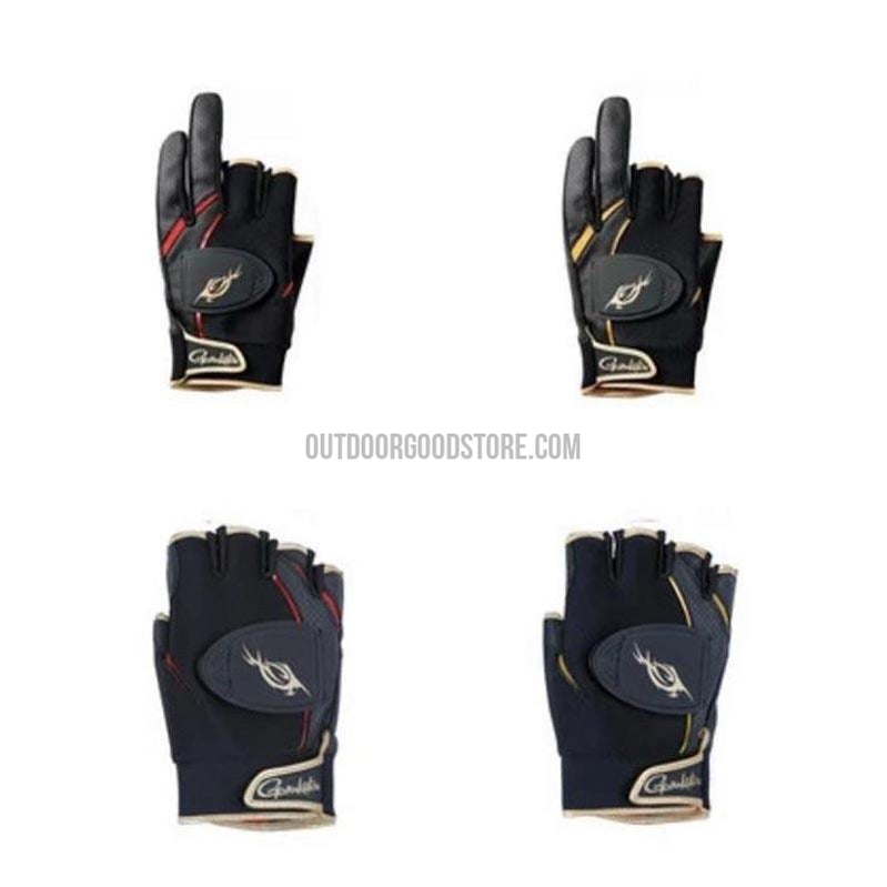 Gamakatsu 3/5 Fingerless Anti-Slip Leather Fishing Gloves