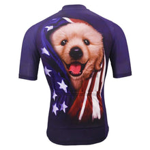 Golden Retriever Lab Dog American Flag Retro Cycling Jersey-cycling jersey-Outdoor Good Store