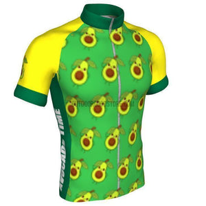Green Avocado Fruit Retro Cycling Jersey (Customizable)-cycling jersey-Outdoor Good Store
