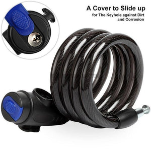 Heavy Duty Coiling Cable Cycling Bike Lock 1.2m/4ft-Bicycle Lock-Outdoor Good Store