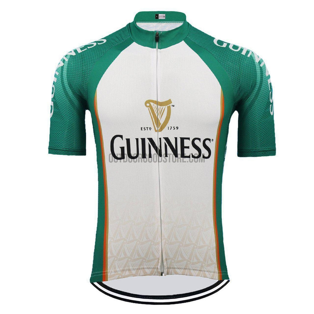 Ireland White Green Guinness Beer Team Retro Cycling Jersey-cycling jersey-Outdoor Good Store