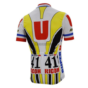 Laurent Fignon Super U Raleigh Tour de France 1989 Retro Cycling Jersey-cycling jersey-Outdoor Good Store