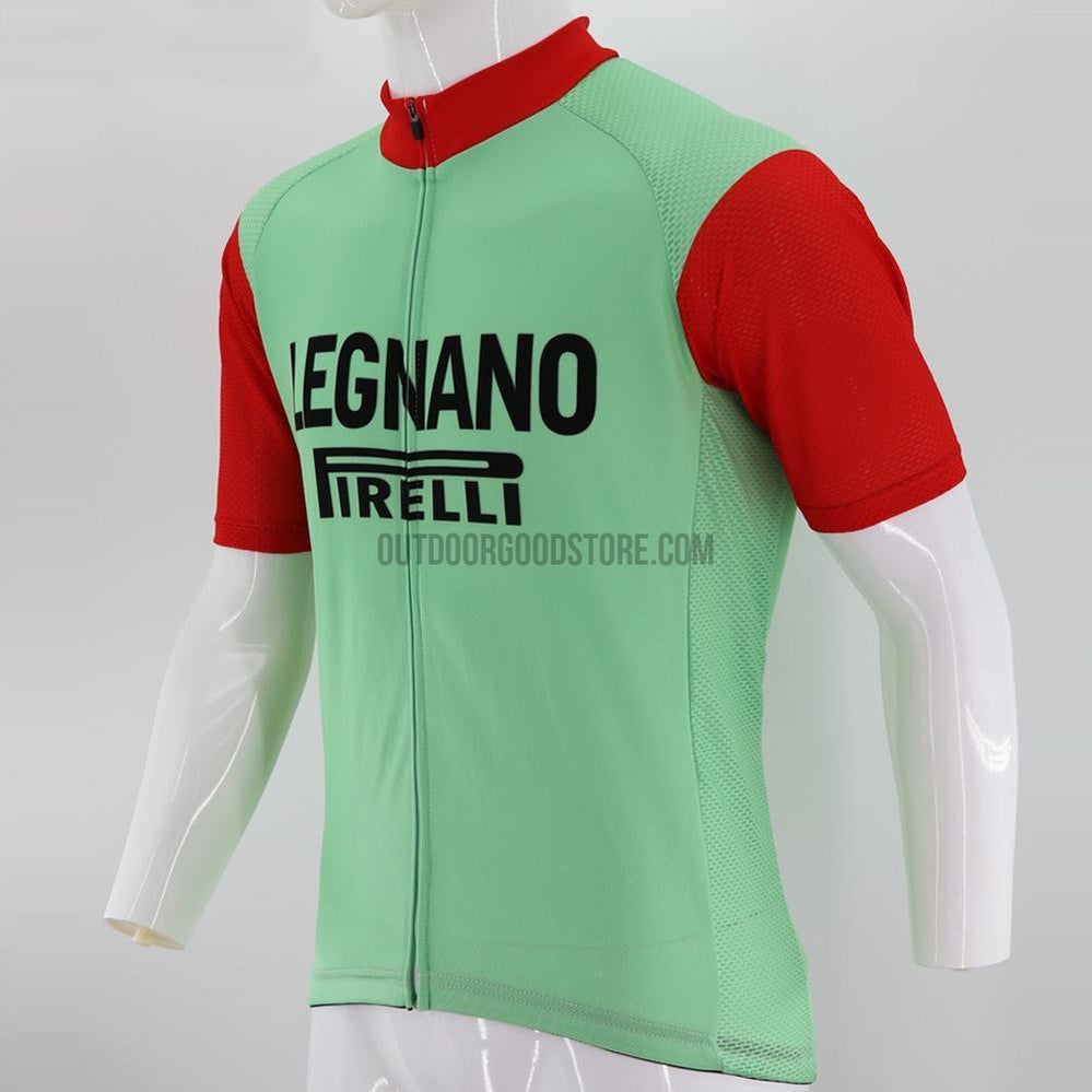 Legnano Pirelli Green Retro Cycling Jersey-cycling jersey-Outdoor Good Store