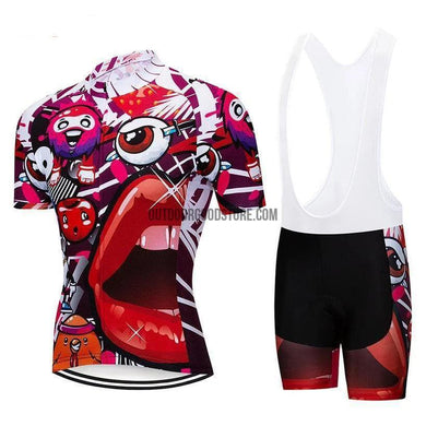 Lips Urban Graffiti Art Paint Cycling Pro Retro Short Cycling Jersey Kit-cycling jersey-Outdoor Good Store