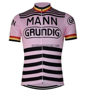 Mann Pink Retro Cycling Jersey-cycling jersey-Outdoor Good Store