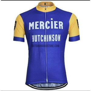 Mercier Hutchinson Blue Retro Cycling Jersey-cycling jersey-Outdoor Good Store