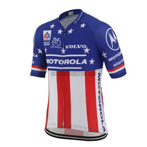 Motorola USA America Flag Retro Cycling Jersey-cycling jersey-Outdoor Good Store