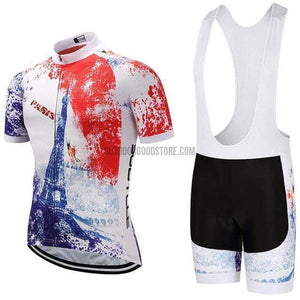 Paris France Retro Cycling Short Jersey Kit-cycling jersey-Outdoor Good Store