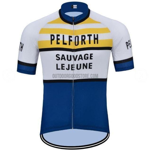 Pelforth Sauvage Lejeune Retro Cycling Jersey-cycling jersey-Outdoor Good Store