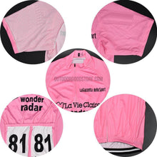 Pink La Vie Claire Wonder Radar La Gazzetta Retro Cycling Jersey-cycling jersey-Outdoor Good Store