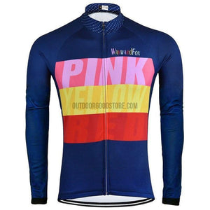 Pink Yellow Red Stripe Long Cycling Jersey-cycling jersey-Outdoor Good Store