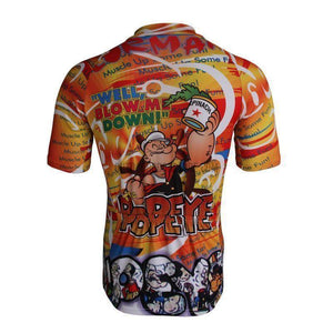 Popeye Sailor Man Orange Cycling Jersey-cycling jersey-Outdoor Good Store