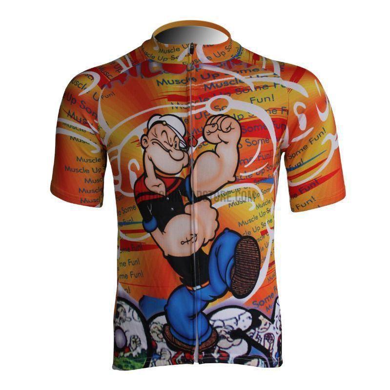 Popeye Sailor Man Orange Cycling Jersey-cycling jersey-Outdoor Good Store