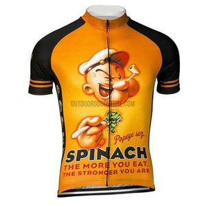 Popeye Sailor Man Spinach Orange Cycling Jersey-cycling jersey-Outdoor Good Store