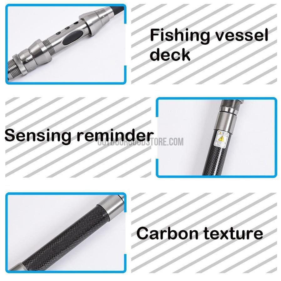 Carbon Fiber Telescopic Fishing Rod Travel Spinning Rod Pole & Fishing  Alarm