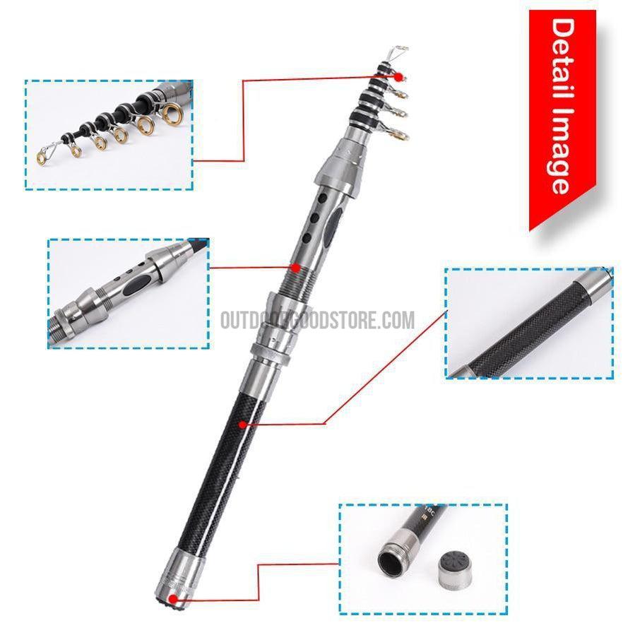 Telescopic Fishing Rod Durable Lightweight Portable Collapsible-Carbon  Fiber Travel Fishing Pole Pistol Grip Fishing Rod Bass 2.1/2.7/3.0/3.6m