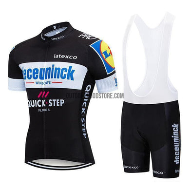 QS Black Pro Retro Short Cycling Jersey Kit-cycling jersey-Outdoor Good Store
