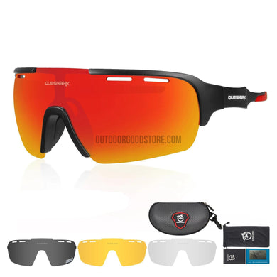 QS Polarized UV400 Outdoor Sport Cycling Sunglasses (3 Lenses)-Cycling Eyewear-Outdoor Good Store