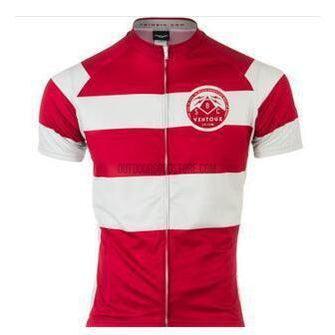 Red White Stripe Team Retro Cycling Jersey-cycling jersey-Outdoor Good Store