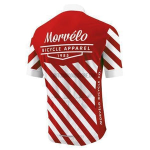 Red White Stripes Retro Cycling Jersey-cycling jersey-Outdoor Good Store