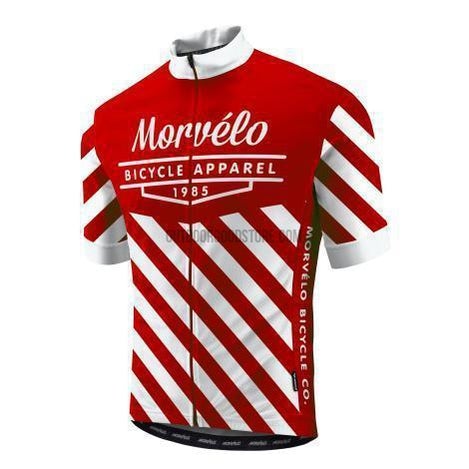 Red White Stripes Retro Cycling Jersey-cycling jersey-Outdoor Good Store