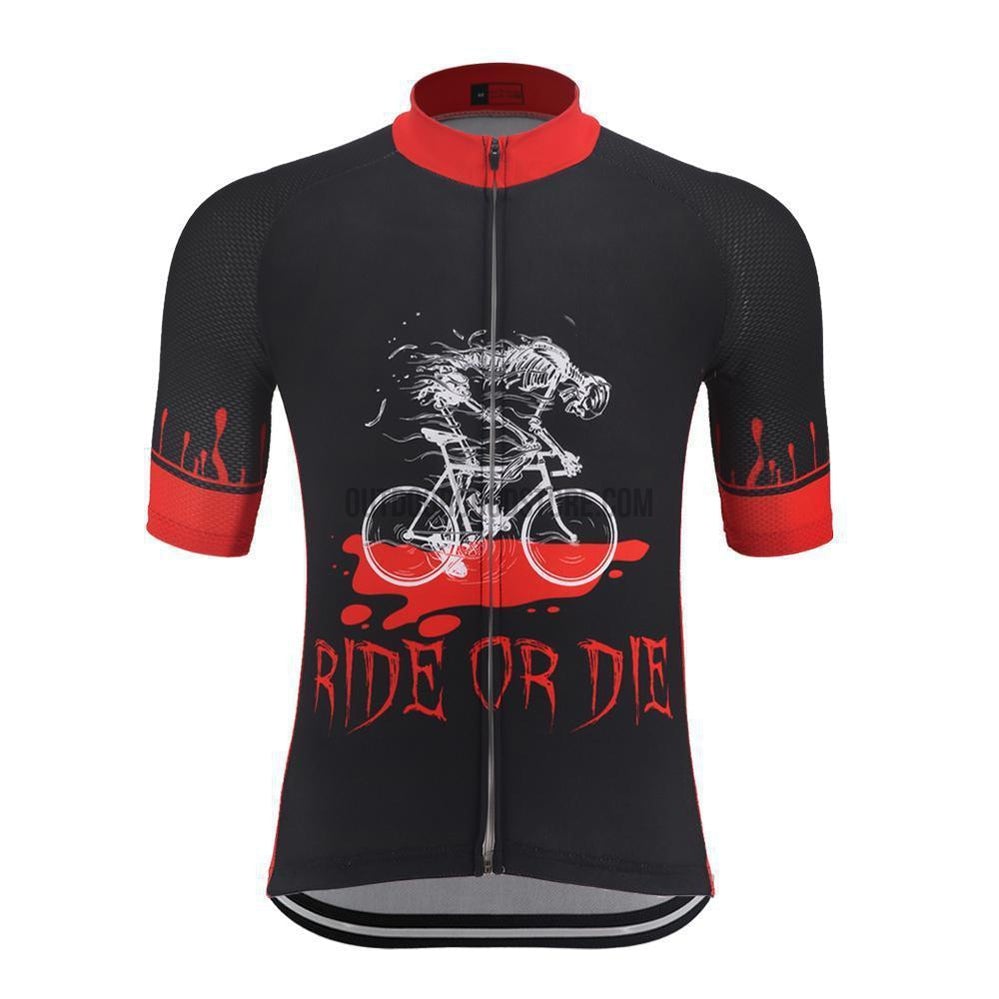 Ride or Die Reaper Skull Retro Cycling Jersey-cycling jersey-Outdoor Good Store