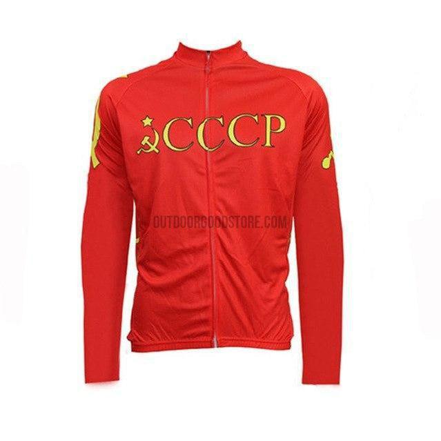 Russia Soviet Union CCCP Long Sleeve Thin Cycling Jersey-cycling jersey-Outdoor Good Store