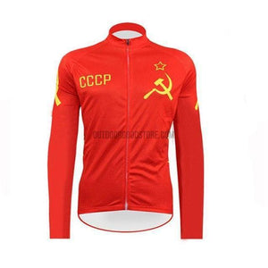 Russia Soviet Union CCCP Long Sleeve Thin Cycling Jersey-cycling jersey-Outdoor Good Store