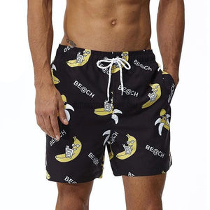Shark Dog Banana Swim Shorts Trunks-Surfing & Beach Shorts-Outdoor Good Store