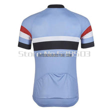Simple Blue Striped Retro Cycling Short Jersey-cycling jersey-Outdoor Good Store
