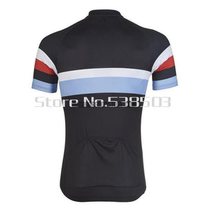 Simple Blue Striped Retro Cycling Short Jersey-cycling jersey-Outdoor Good Store