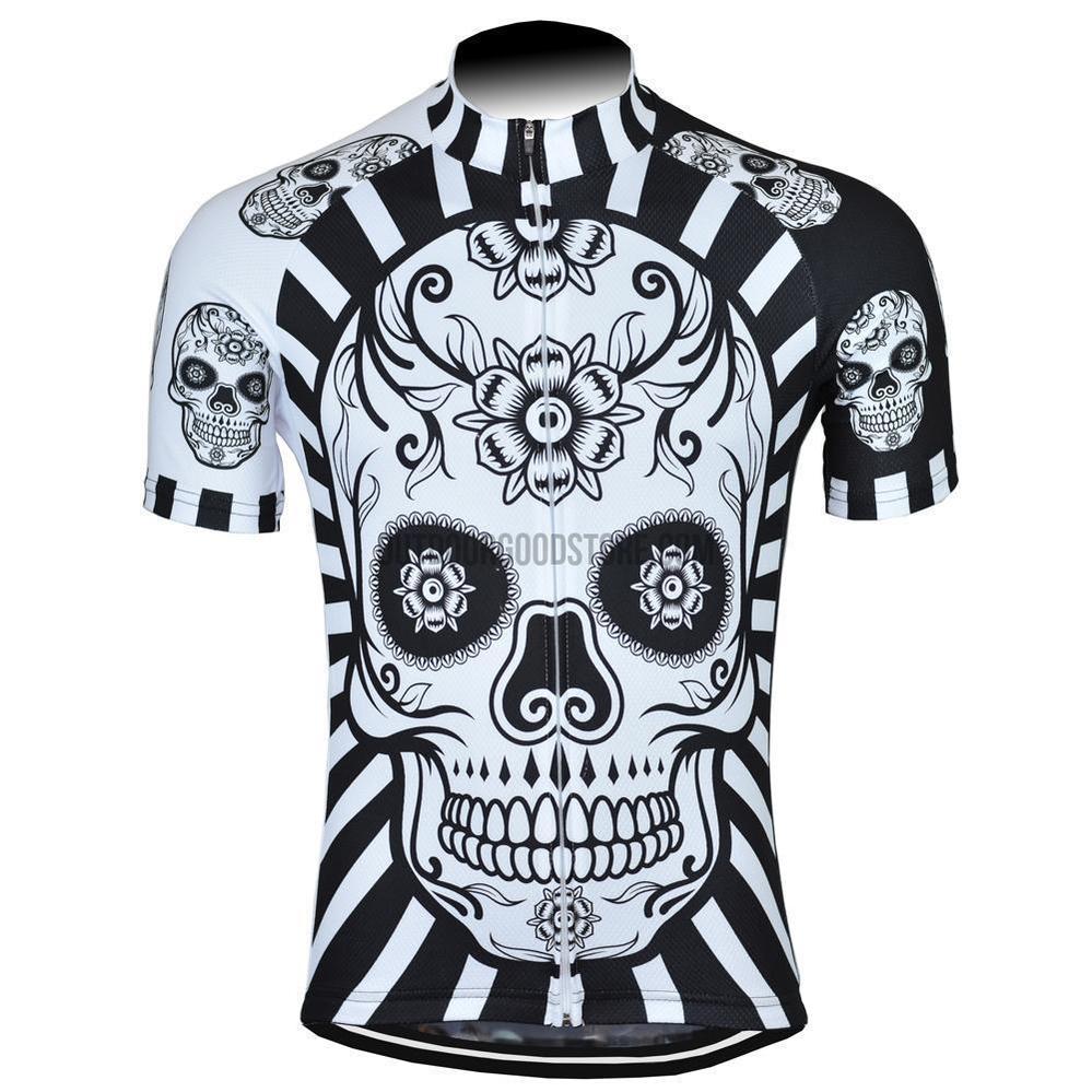 Skull Day of Dead Dia Muertos Retro Cycling Jersey-cycling jersey-Outdoor Good Store