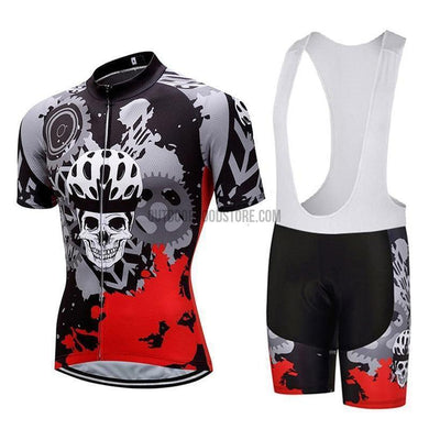 Skull Skeleton Rider Cycling Pro Retro Short Cycling Jersey Kit-cycling jersey-Outdoor Good Store