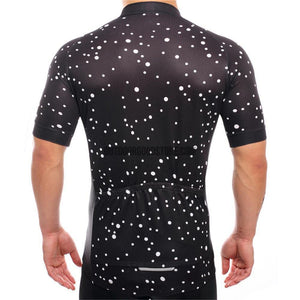 Small Black Dots Mosaic Pattern Retro Cycling Jersey-cycling jersey-Outdoor Good Store