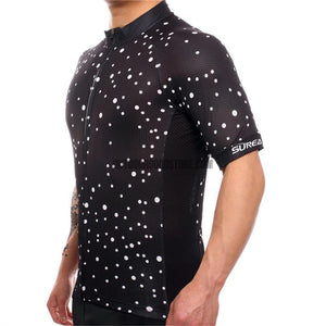 Small Black Dots Mosaic Pattern Retro Cycling Jersey-cycling jersey-Outdoor Good Store