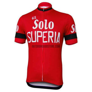 Solo Superia Red Retro Cycling Jersey-cycling jersey-Outdoor Good Store