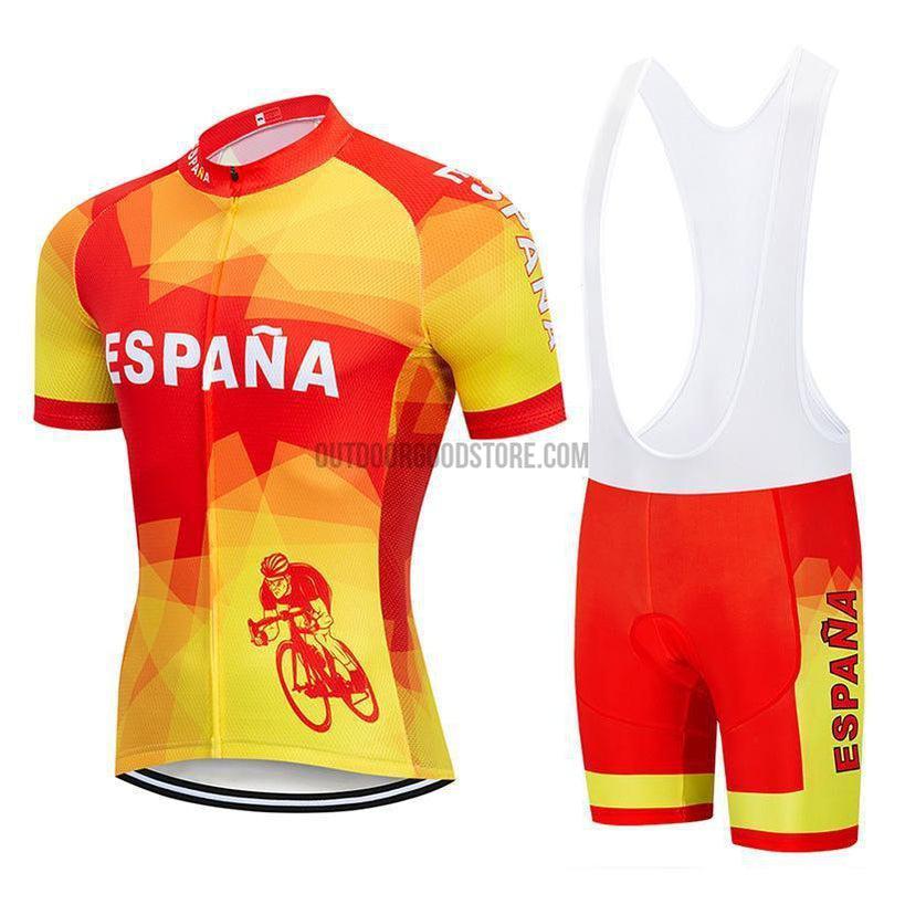 Spain Espana Pro Retro Short Cycling Jersey Kit-cycling jersey-Outdoor Good Store