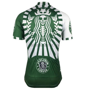 Starbucks Skeleton Coffee Retro Cycling Jersey Bib-cycling jersey-Outdoor Good Store