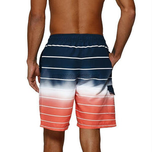 Stripe Pattern Swim Shorts Trunks-Surfing & Beach Shorts-Outdoor Good Store