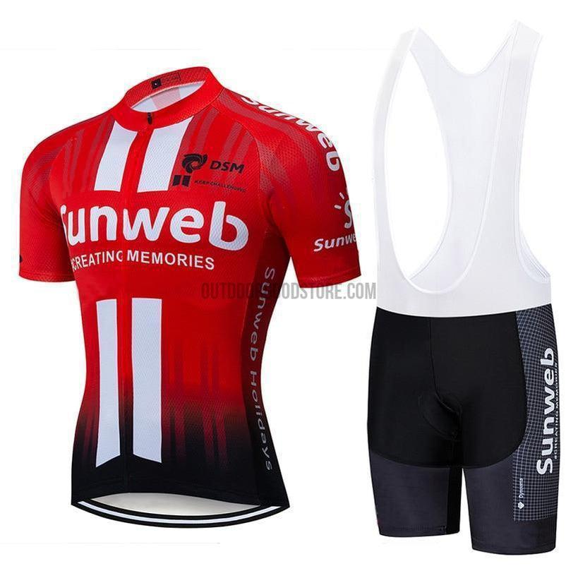 Sunweb Pro Retro Short Cycling Jersey Kit-cycling jersey-Outdoor Good Store