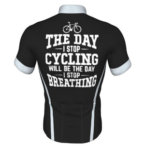 The Day I Stop Cycling I Stop Breathing Retro Jersey (Customizable)-cycling jersey-Outdoor Good Store