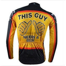 This Guy Needs a Beer Long Cycling Jersey-cycling jersey-Outdoor Good Store