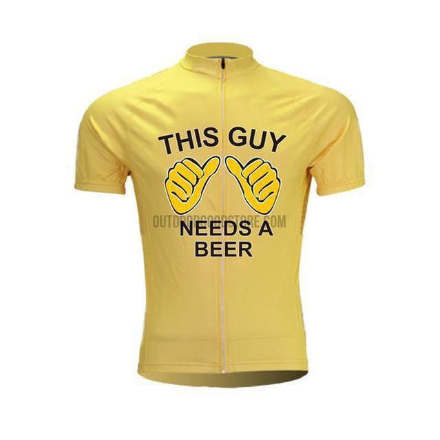 This Guy Needs a Beer Retro Cycling Jersey-cycling jersey-Outdoor Good Store